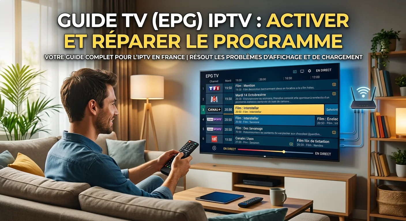 Guide TV EPG IPTV — afficher le programme des chaînes et corriger les horaires